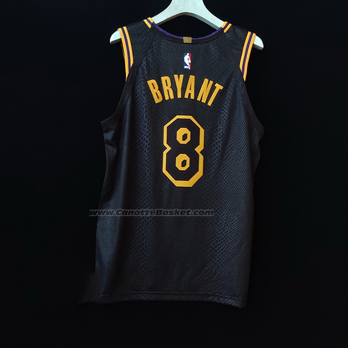 Maglia Los Angeles Lakers Kobe Bryant NO 8 Black Mamba Autentico Nero